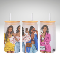 Selfie Queens Glass Tumbler