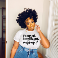 Focused, Intelligent, Motivated Tee(White)