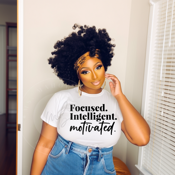 Focused, Intelligent, Motivated Tee(White)