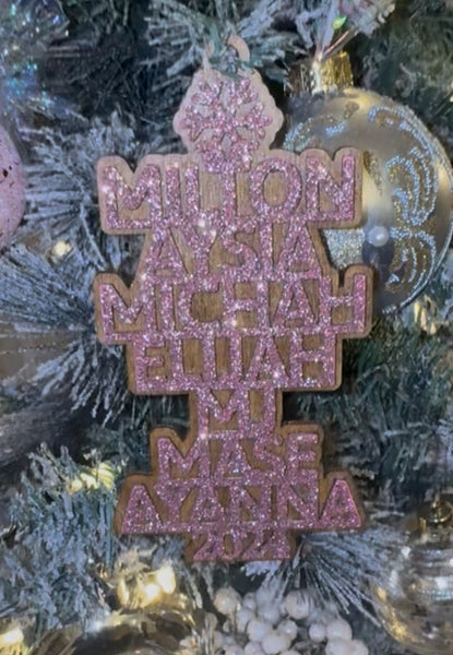 Glitter Personalized Ornament with backing