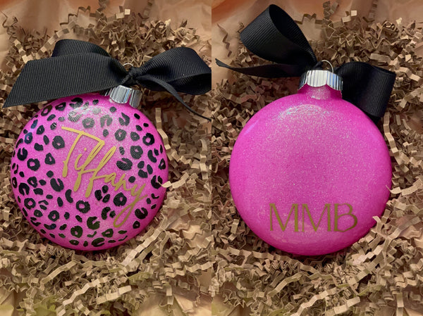 Leopard Print Personalized Ornaments