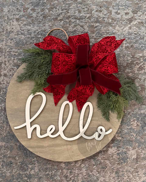 Winter Hello Door hanger