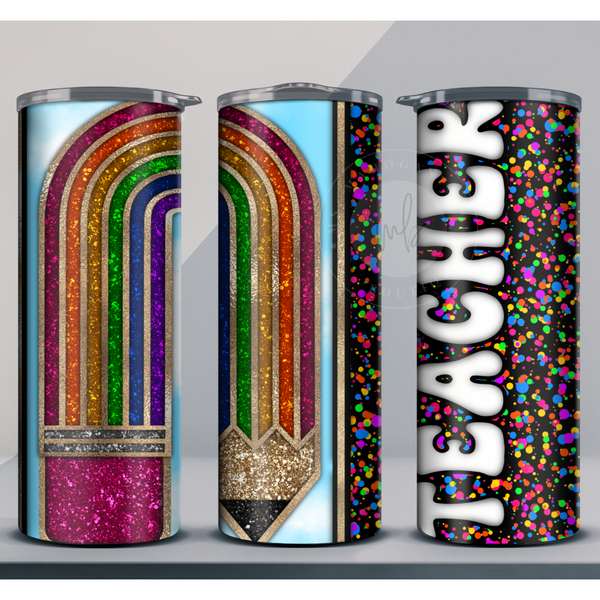 TEACHER Rainbow tumbler