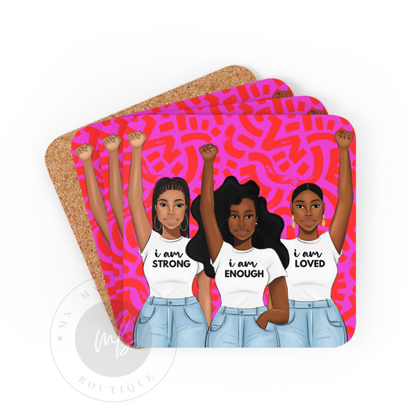 I Am Strong, Loved & Enough Coaster Set