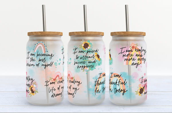 Positive Affirmation Glass Tumbler