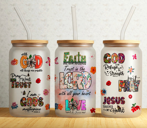 Bible Verse Affirmation Glass Tumbler